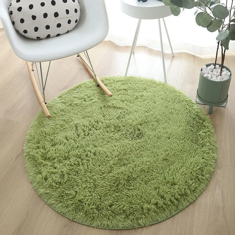 Plush Rugs Round Carpet For Living Room Sofa Foot Pad Fluffy Soft Kids Bedroom Cushion Balcony Hanging Basket Mat