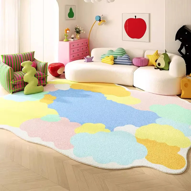 Living Room Carpet Bedroom Bedside Colorful Cloud Shaped Irregular Floor Mat Cloakroom Leisure Area Coffee Table Rug 러그 Tapis