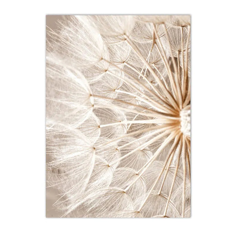 Nordic Beige Dandelion Painting Poster Reed Canvas Art Print Flower Posters Bunny Tail Grass Wall Art Picture Living Room Decor
