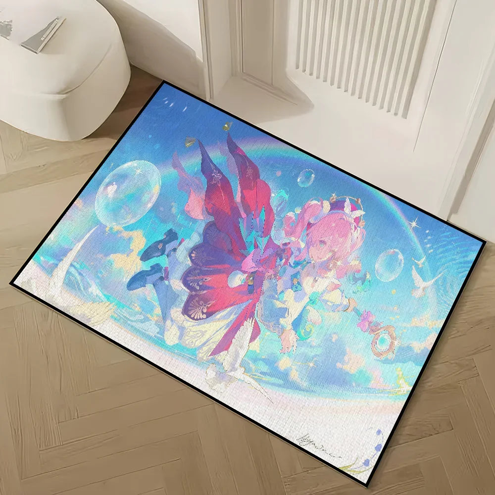 Hyacines small carpet Anti-Slip Honkai Kitchen Bedroom Handmade Game Tufted Rug Rail Carpet Living Star Room Entrance Decoration