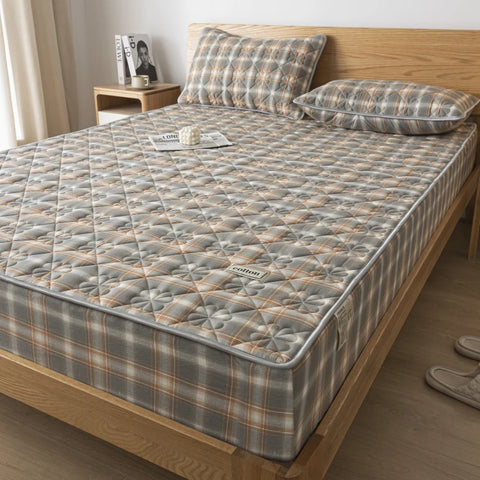 A-Class Hypoallergenic Washed Cotton Quilted Mattress Cover - Soft, Antibacterial, Cozy for a Restful Night's Sleep