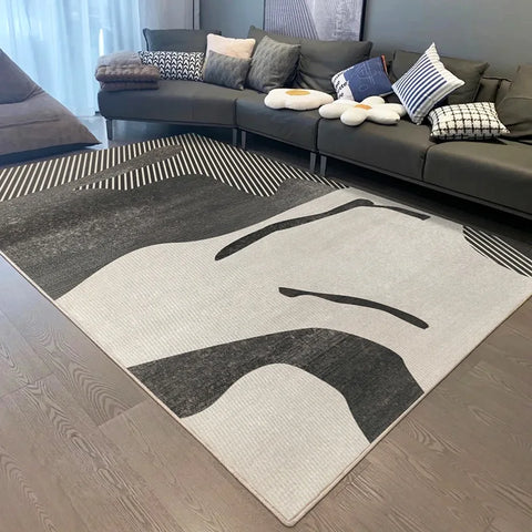 VIKAMA Square Nordic-style Carpet - A Simple and Luxurious Square Soft Crystal Fiber Rug, Suitable for Bedroom, Living Room or H