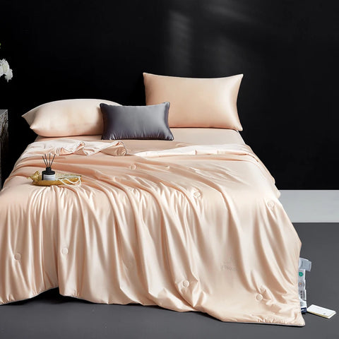 Luxurious Mulberry Silk Summer Quilt/Duvet/Comforter, 100% Natural Long Strand Silk Bedding, Washed Silk Shell, Lightweight Soft