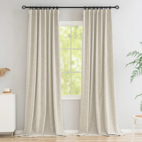 350m Height Custom Made 310CM Length 100% Blackout Living Room Curtains For Faux Linen High Ceiling Bedroom Window Curtain