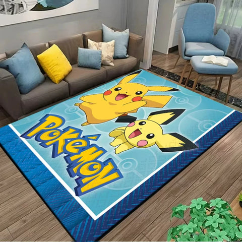MINISO PIkachu Pokemon Anime Themed Carpet for Living Room Bedroom Kid's Room NonSlip Playmat Balcony Lounge Sofa Rug Gift Idel