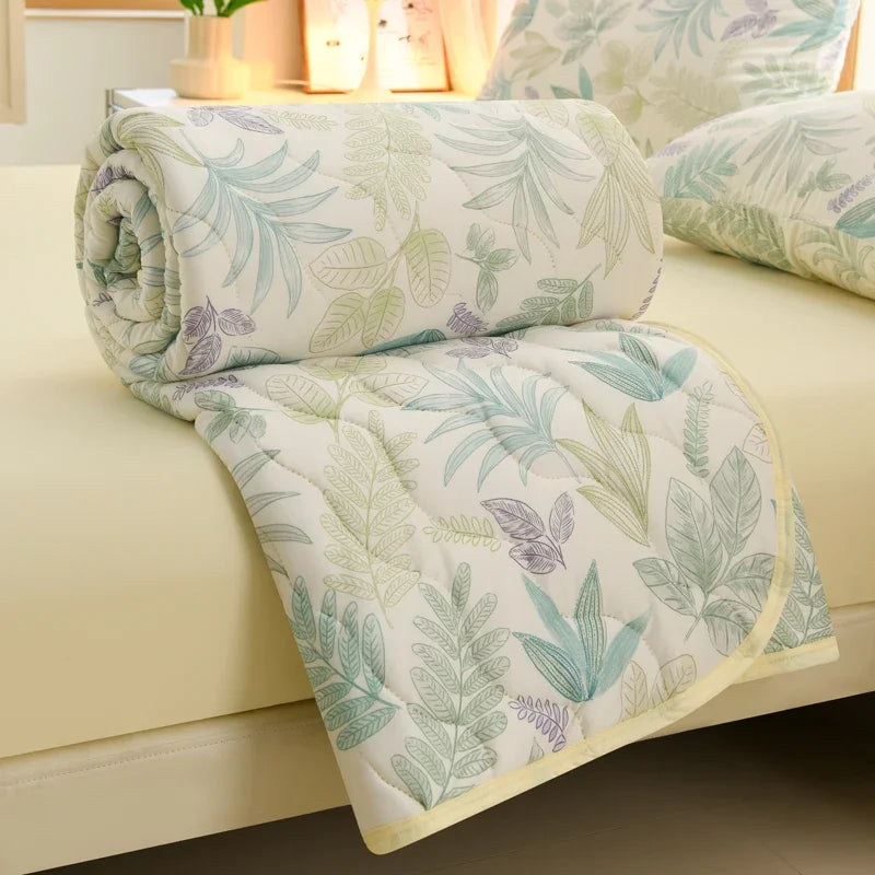 New Floral Print Spring Summer Quilt Soft Comfortable Quilted Quilts Single Double Blanket for Bed Comforter Knitted Thin Duvet