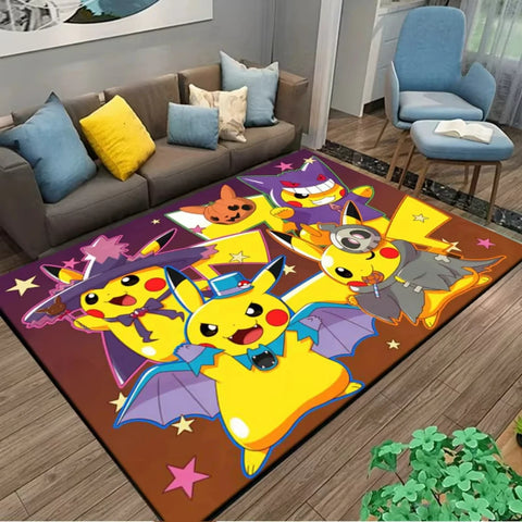 MINISO PIkachu Pokemon Anime Themed Carpet for Living Room Bedroom Kid's Room NonSlip Playmat Balcony Lounge Sofa Rug Gift Idel