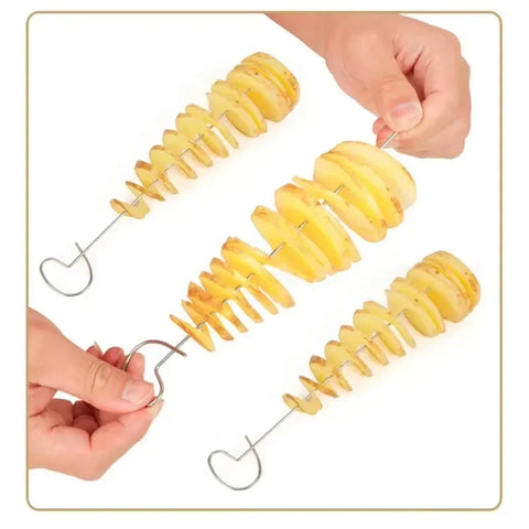 Creative Kitchen Whirlwind Potato Spiral Cutter Potato Tower Making Machine Vegetable Slicer Vegetable Tools Accessories Gadgets