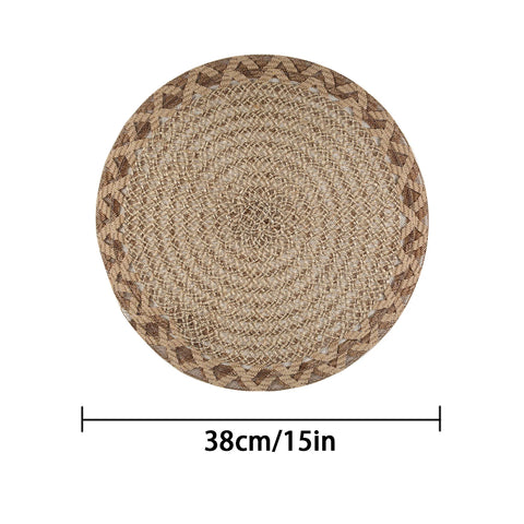 4/6pcs Boho Decor Placemats Natural Jute Woven Placemats for Coffee Kitchen Dining Room