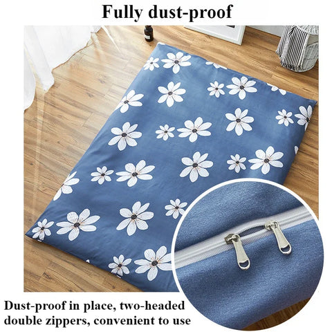360° Fully Enclosed Mattress Protector Cover withZipper Polyester Student Dormitory Single MattressCover Floor Cushion Protector