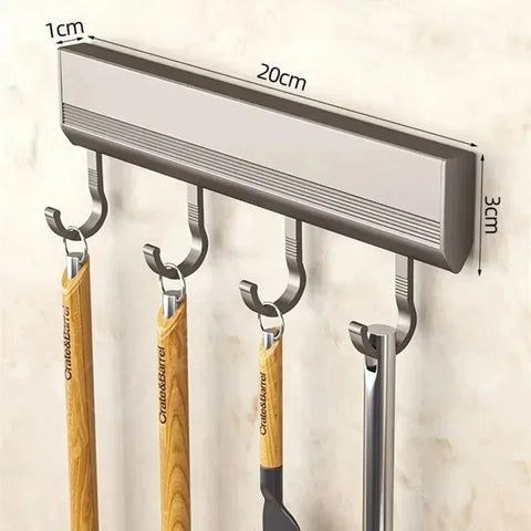 Wall Mounted Hooks Rack Punch Free Kitchen Utensils Storage Row Hook Holder Bathroom Towel Robe Coat Hangers Multi-Purpose Hooks
