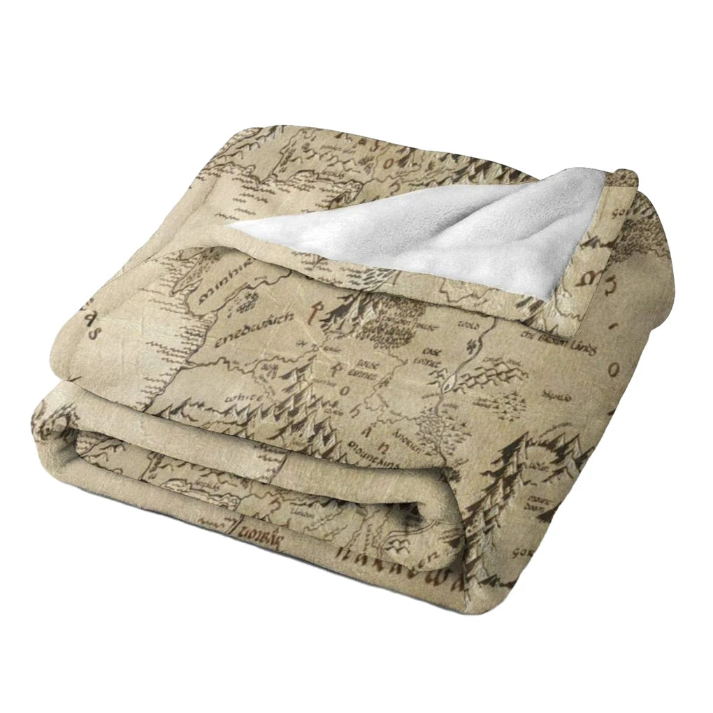 Fade Resistant Middle Earth Map Lord Of Ring Style Blanket – Beautiful Will Stand Test Of Time style 1