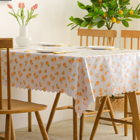 PVC Square Tablecloth Rectangle Waterproof Table Cloth Tabletop Cover Oil Proof Wipeable Table Covers for Kitchen Garden Dining