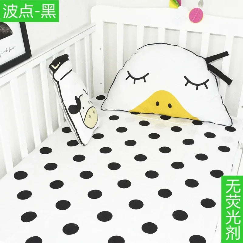 51x28inch(130x70 cm) Newborn Baby Fitted Crib Sheets Cartoon Print Bed Sheet Baby Bed Mattress Covers for Unisex Baby Boys Girls