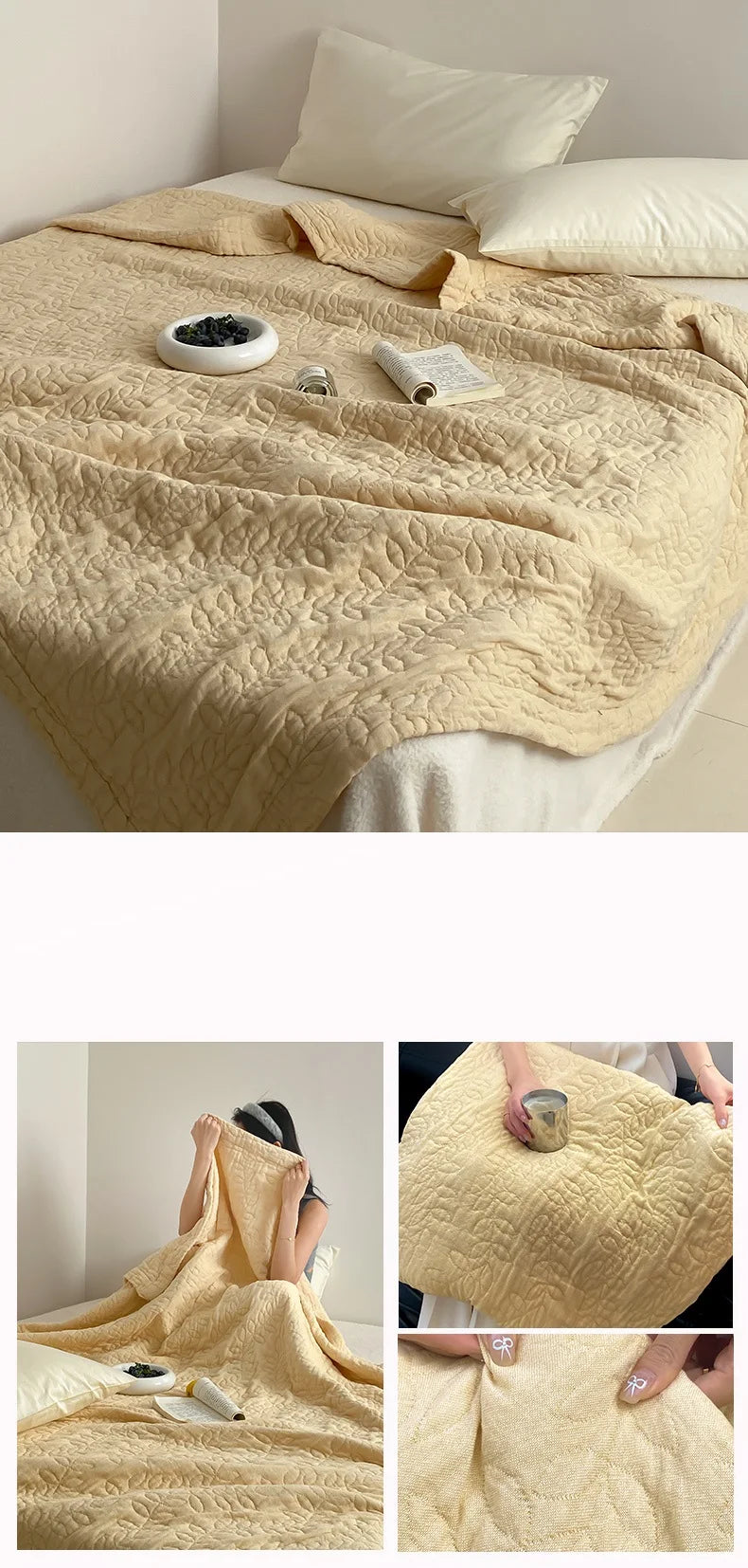 100% Cotton Duvet Quilted Quilts Single/Queen Size Comforter Summer Blanket High Quality Bedspread 여름이불(No Pillowcase)