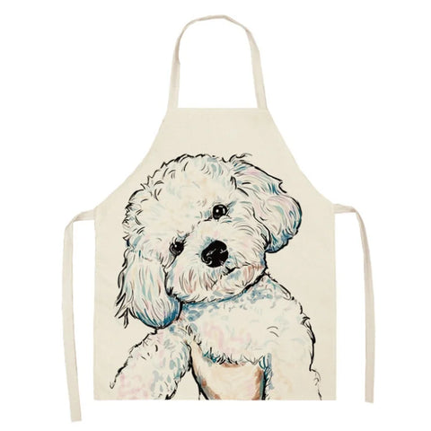 1Pcs Men Women Dog Printed Sleeveless Kitchen Hogar Pinafore Home Cleaning Tools 2 Size 68x55cm/47x38cm Aprons Tablier Cuisine