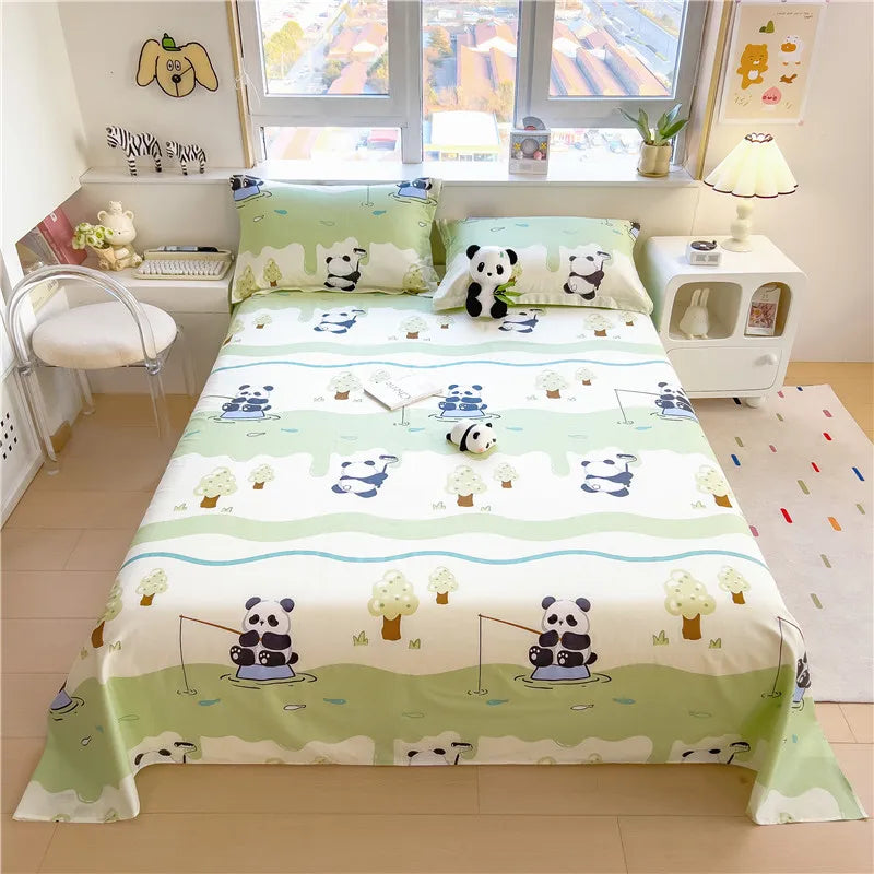 1pc Pure Cotton Bedsheet Floral Style Flat Sheet Single Sheets for Kids Adults Room Bed Linen sabana para cama (No Pillowcase)