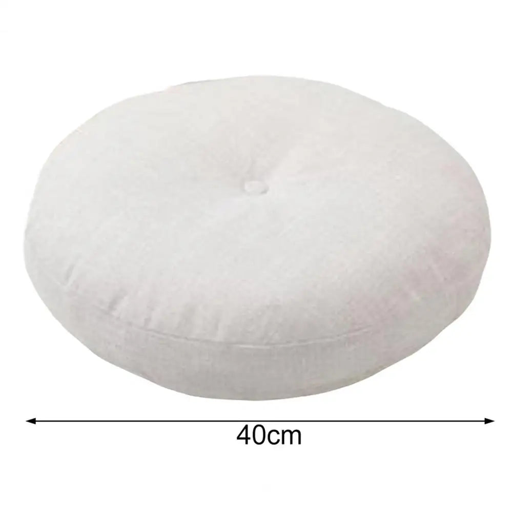 40cm Linen Seat Cushion Soft Cotton Filling Thicken Sofa Balcony Back Pillow Circular Home Office Chair Seat Buttocks Cushion
