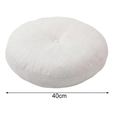 40cm Linen Seat Cushion Soft Cotton Filling Thicken Sofa Balcony Back Pillow Circular Home Office Chair Seat Buttocks Cushion