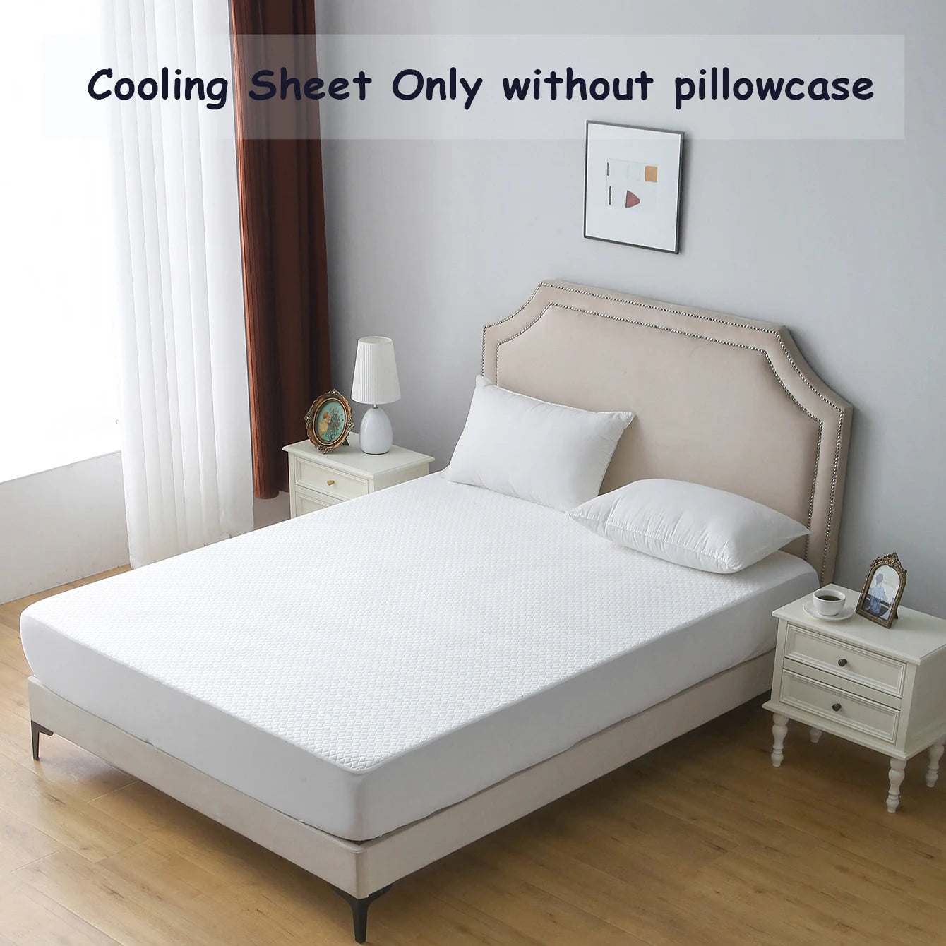 1 pc Cooling Mattress Protector Cover, 400 Thread Count,Breathable & Cool for Hot Sleepers,16" Deep Pocket Queen King Size