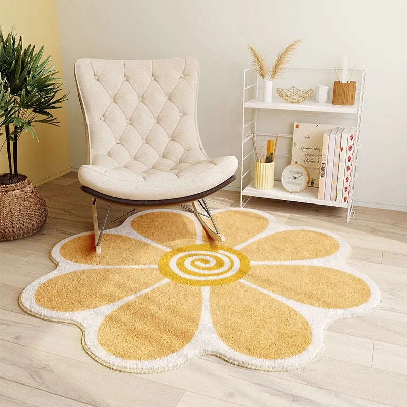 Irregular Flowers Soft Plush Carpet Simple Girl Bedroom Rugs Modern Living Room Sofas Home Decoration Cloakroom Fluffy Foot Mat