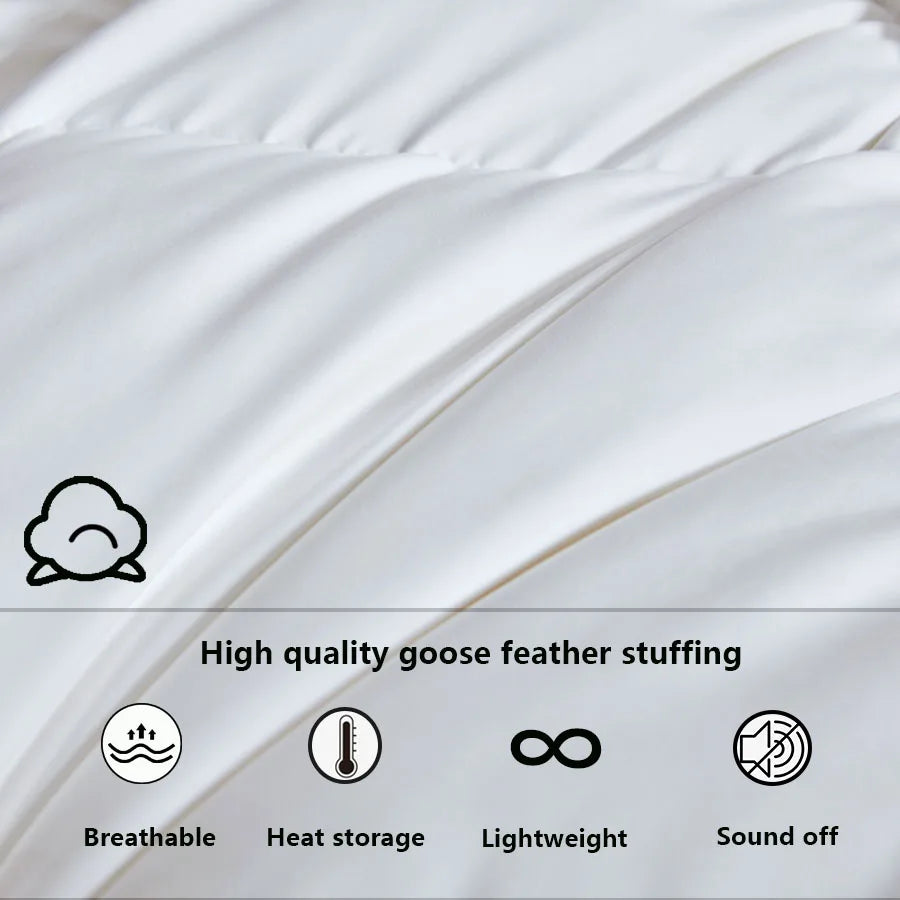Winter Cotton Goose Down Quilt Five-Star Hotel Duvet Super Soft Fluffy Queen King Full Size Four Seasons Duvets Blanket 220x240
