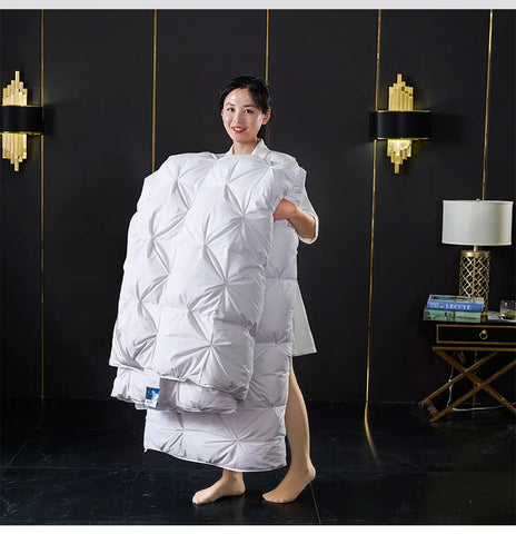 Goose Down Soft Duvet Luxury Blanket King Queen Twin Size Comforter Bedding Filler Bread Shape Super Warm Quilt