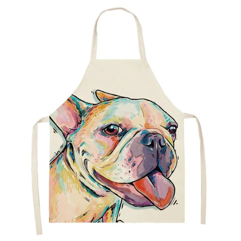 1Pcs Men Women Dog Printed Sleeveless Kitchen Hogar Pinafore Home Cleaning Tools 2 Size 68x55cm/47x38cm Aprons Tablier Cuisine