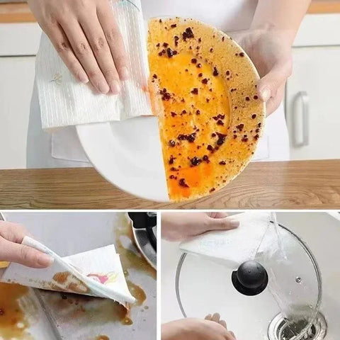 500/50pcs Disposable Rags Kitchen Non-Woven Cleaning Cloth Thicken Small Washing Dishcloths Rag Wipe Home Scouring Pad Wholesale