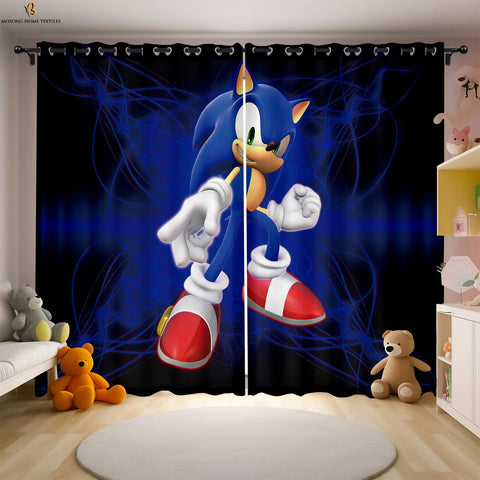Cute Cartoon Cat Digital Printing Curtain Bedroom Living Room Kitchen Dormitory Decorative Curtain Easy To Wash And Care 2 PCS