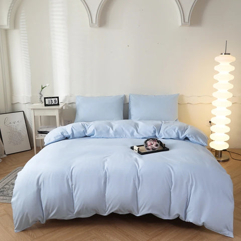 2025 New Washed Cotton Solid Color Single Quilt Set Skin Friendly Breathable Quilt Cover 180X220 200X230