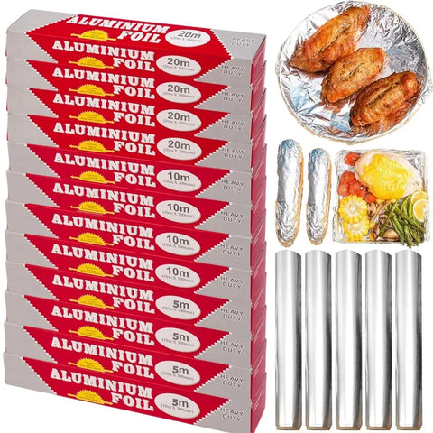 2/1Rolls Aluminum Foil Roll Baking Roasting Wrapping Food Storage Disposable Aluminum Foil Sheets for Household Kitchen Cooking
