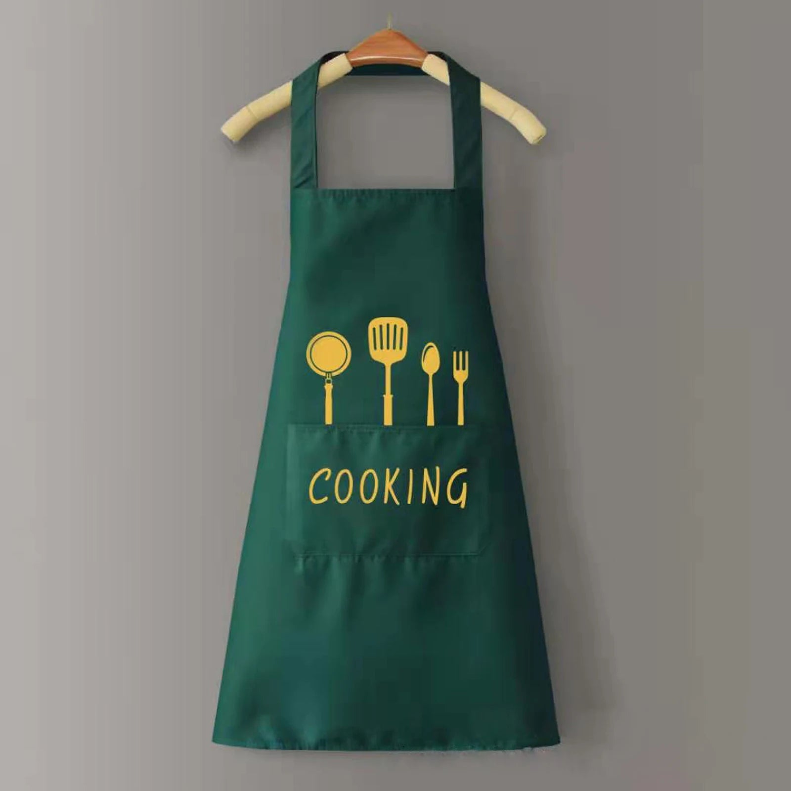 Large Apron with Front Pocket Cooking Cotton for Women Men Waterproof Oil-proof Cooking Apron BBQ Comfortable Kitchen Clothes