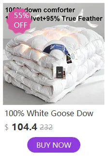100% White Goose Down Quilt Thick Winter Comforter Four Seasons Quilt King Size Duvet Hotel Camping 1.5*2/1.8*2.2/2*2.3/2.2*2.4m