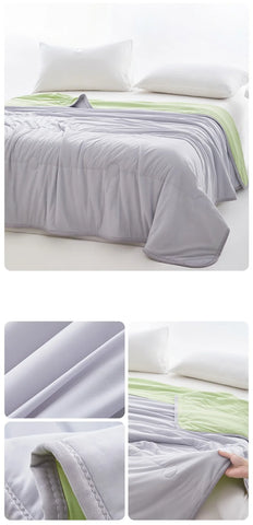 1pc Cool Feeling Duvet Double Side Design Quilt Skin-friendly Comforter Summer Blanket Adults Kids Room Bedspread 냉감이불