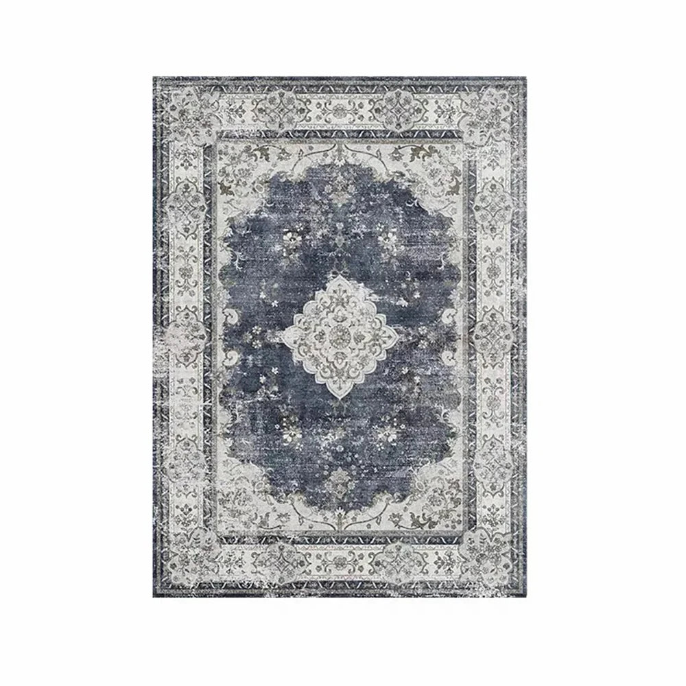 VIKAMA Bohemian Faux Wool Rug - Ultra-Thin, Stain-Resistant,Non-Slip Carpet for Study Room & Living Room,Soft Floor Mat Home Dec