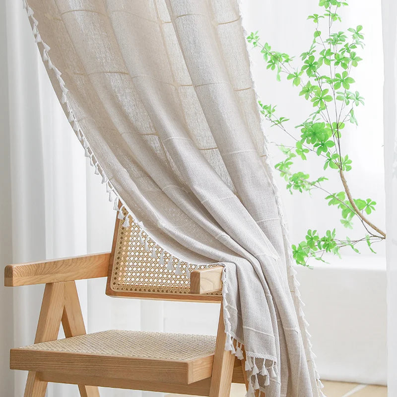 Home bedroom Nordic style simple semi-blackout sunscreen solid color curtains  ak721