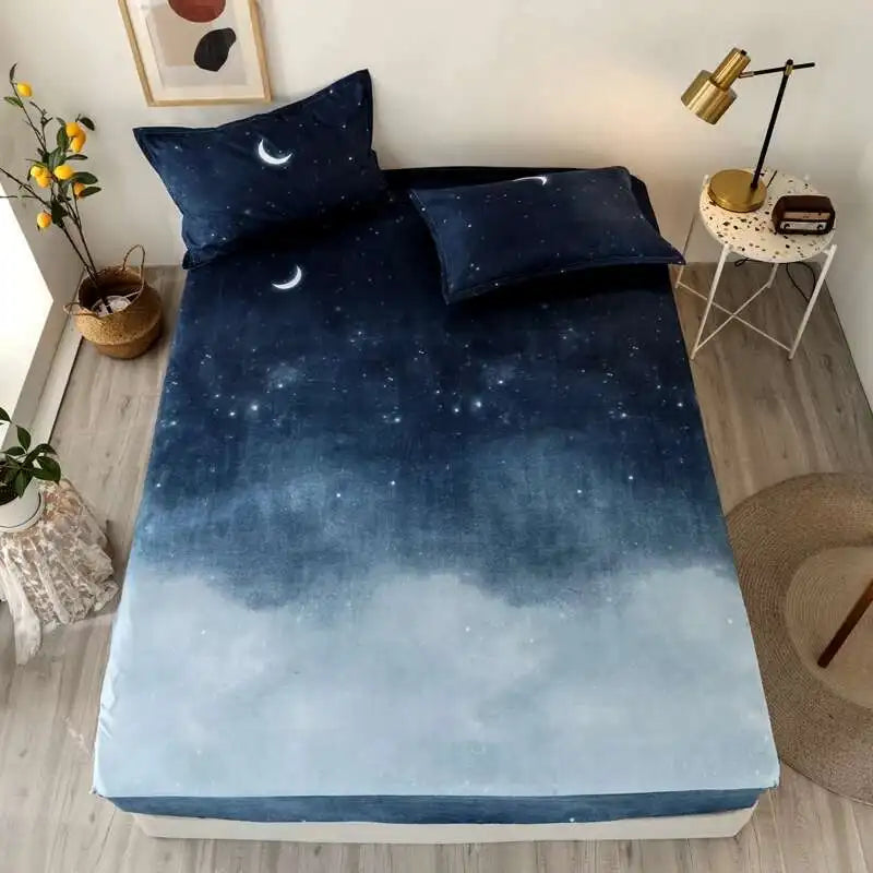 Solstice Kids Dinosaur Bed Sheet Set - Cartoon Printed Draps De Lit With Pillowcase, Elastic Fitted (Single/Twin, 100% Cotton)