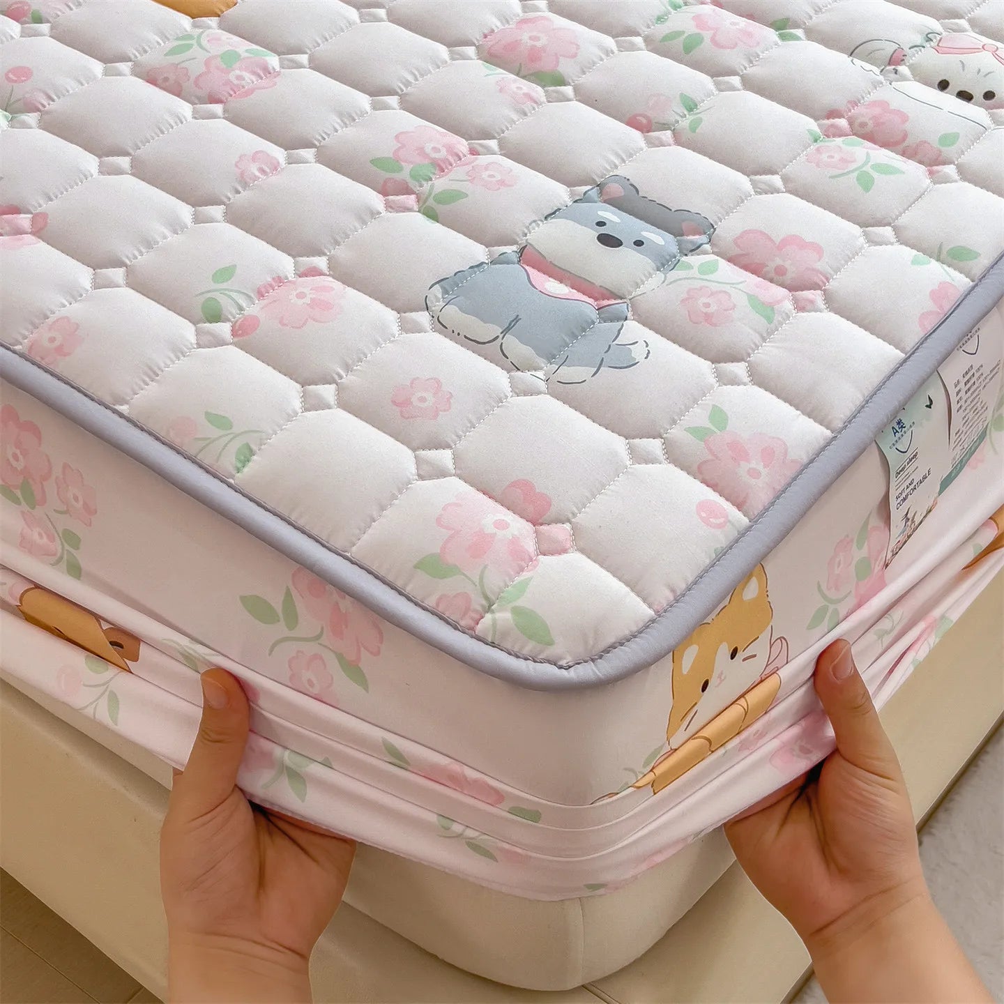 1pc Thicken Bed Cover Printed Bedspread Adulst Kids Room Bed Linen Skin-friendly Mattress Protector 침대커버 (No Pillowcase)