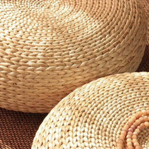 12inch Japanese Straw Cushion Tatami Floor Cushion Meditation Pillows Cushion Buckwheat Couch Pillows For Home Decoration 1PCS