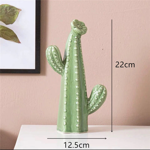 Nordic Ceramic Handicrafts Simulation Cactus Ornaments Art Decorative Home Furnishings Photography Props Green Room Decor