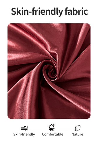 New Imitation Silk Satin Bed Sheet Set with Elastic Band Soft Silky Queen Fitted Sheet Mattress Cover King Size Bedsheet Sets