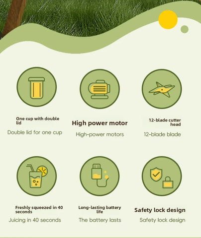 Multifunctional Portable Juicer Cup 2 in 1 Sports High Capacity Fruit and Vegetable Cup Outdoor Juicer Juicer CupFruit Vegetable