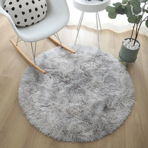 Plush Rugs Round Carpet For Living Room Sofa Foot Pad Fluffy Soft Kids Bedroom Cushion Balcony Hanging Basket Mat