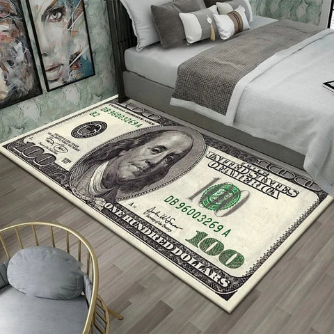 Colorful Creative Dollar Money Print Carpet Mat Rug Large Area Bedroom Entryway Non-Slip Stain Resistant Home Decoration INS