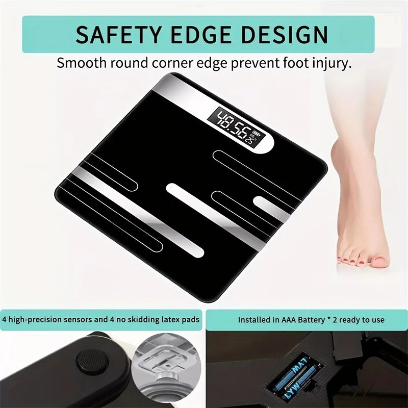 1 Piece Stylish Digital Bathroom Scale with LCD Display High Precision Floor Health Scale Battery Powered for Home Use