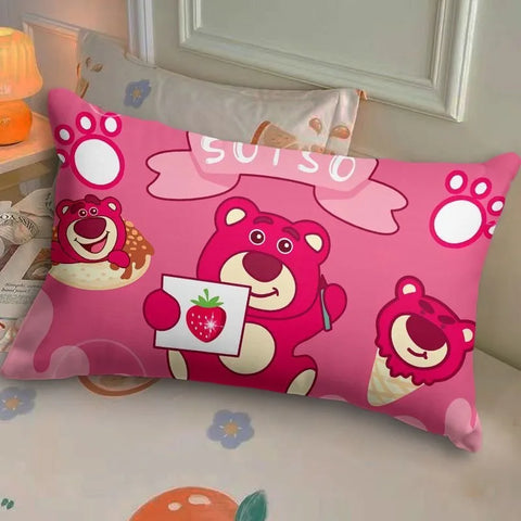 Disney Toy Story Strawberry Bear Pillowcase Cute Cartoon Kids Student Room Sleeping Pillowcase Sand Home Bedroom Room Decoration