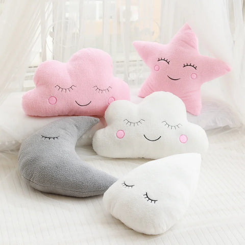 Hot Stuffed Cloud Moon Star Raindrop Plush Pillow Soft Cushion Toys For Children Baby Kids Girl Christmas Gift Room Car Decor