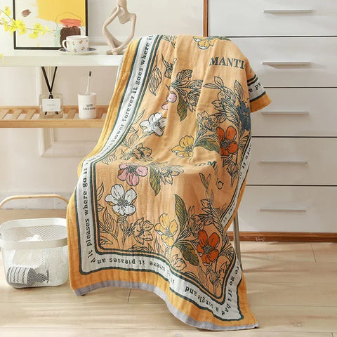 Nordic 21 Styles New Bohemian Floral Printing Adult Soft Absorbent Cotton Gauze Beach Bath Towel Bathroom Accessories 80×160CM