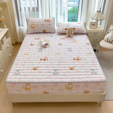 1pc Thicken Bed Cover Printed Bedspread Adulst Kids Room Bed Linen Skin-friendly Mattress Protector 침대커버 (No Pillowcase)